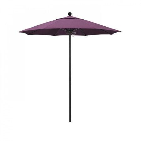California Umbrella 7.5' Black Aluminum Market Patio Umbrella, Sunbrella Iris 194061334614